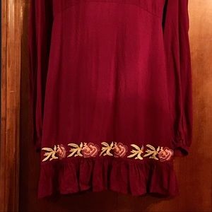 EUC JODIFL Floral Embroidered Dress Tunic L